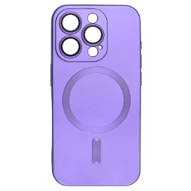 Husa Magsafe iPhone 15 Pro, Protectie Din Sticla Pentru Camere, Mov