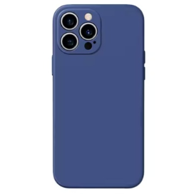 Husa iPhone 13 Pro Spate Silicon Soft Cu Protectie Camera, Albastru