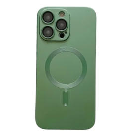 Husa Magsafe iPhone 14 Pro Max, Protectie Din Sticla Pentru Camere, Verde