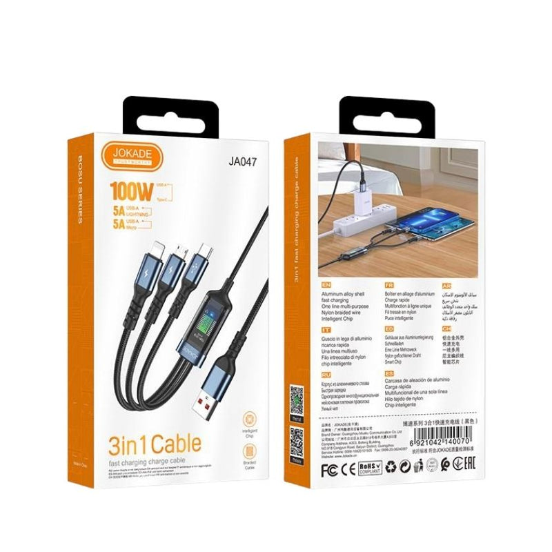 Cablu USB 3-in-1 Jokade  JA047 1.2M