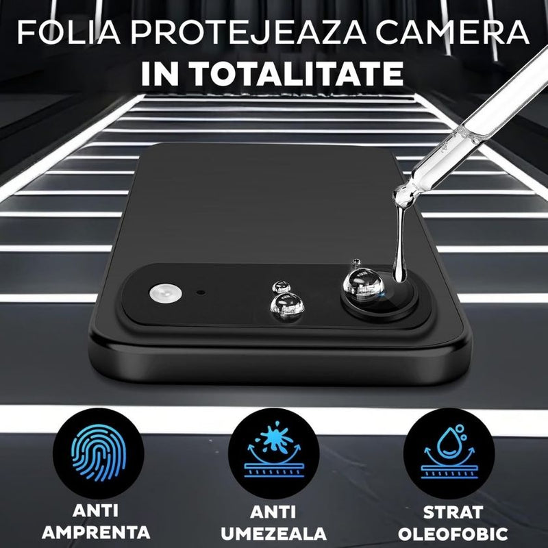 Folie iPhone 17 Air Protectie Camera Metalica,Negru
