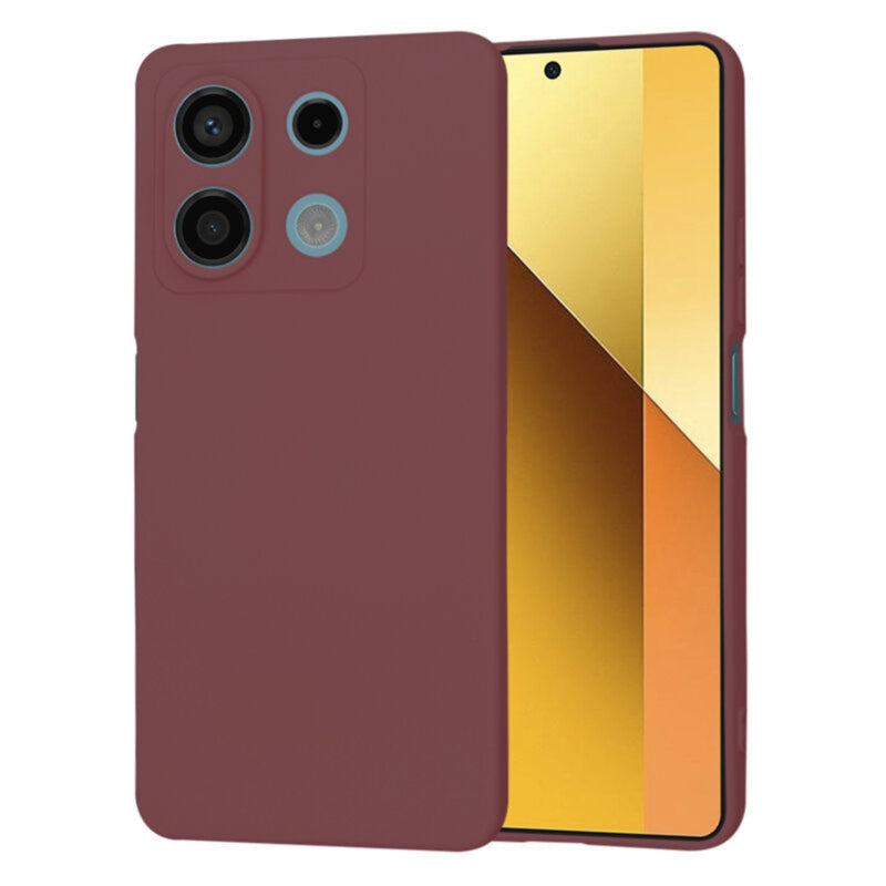 Husa Redmi Note 13 Pro 5G Spate Silicon Soft Cu Protectie Camera, Visiniu