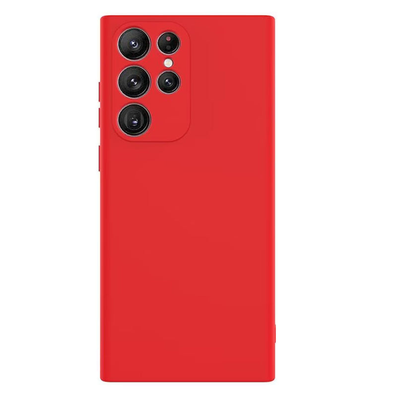 Husa Samsung S22 Ultra Spate Silicon Soft Cu Protectie Camera, Rosu