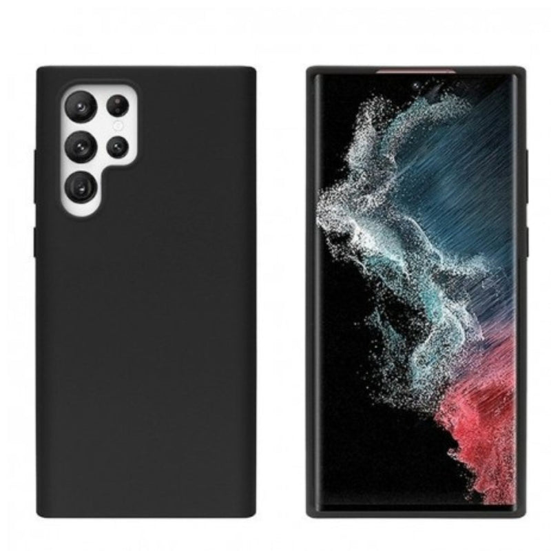 Husa Samsung S22 Ultra Spate Silicon, Soft Negru