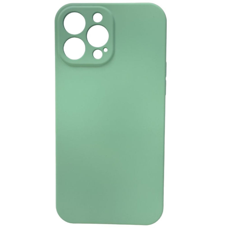 Husa Spate iPhone 13 Pro Max Silicon Soft Cu Protectie Camera, Verde Deschis Pal