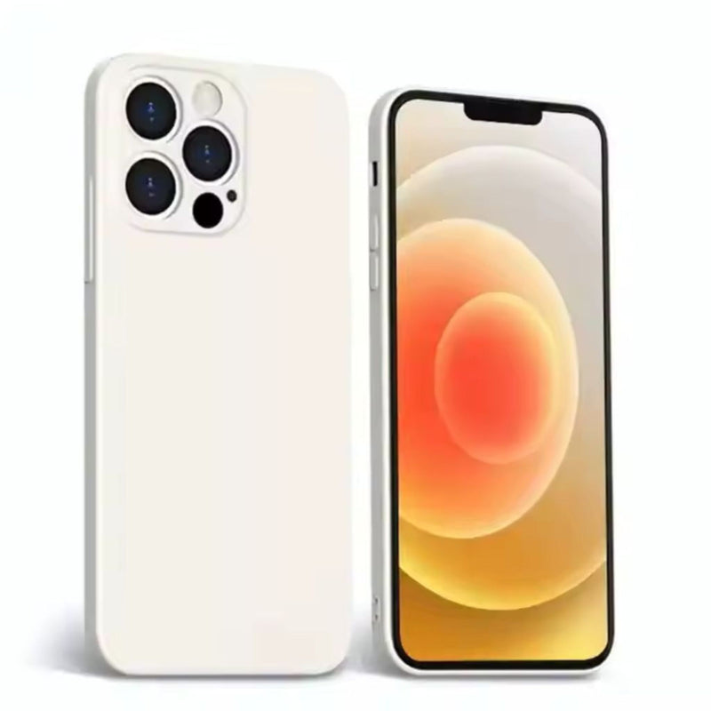 Husa Spate iPhone 13 Pro Max Silicon Soft Cu Protectie Camera, Alb