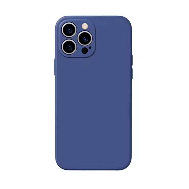 Husa Spate iPhone 13 Pro Max Silicon Soft Cu Protectie Camera, Albastru Inchis