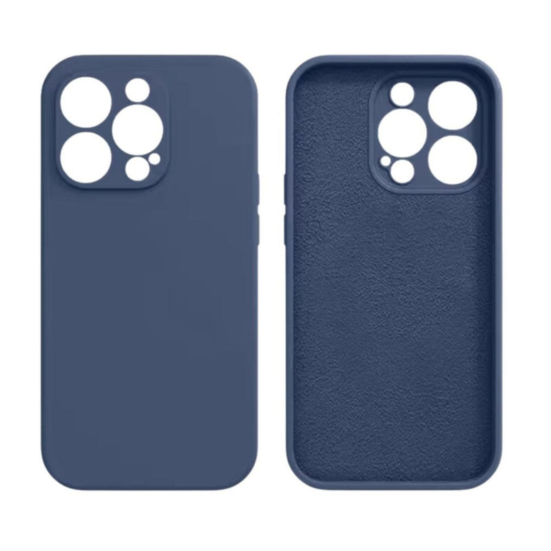 Husa Spate iPhone 13 Pro Max Silicon Soft Cu Protectie Camera, Albastru Deschis