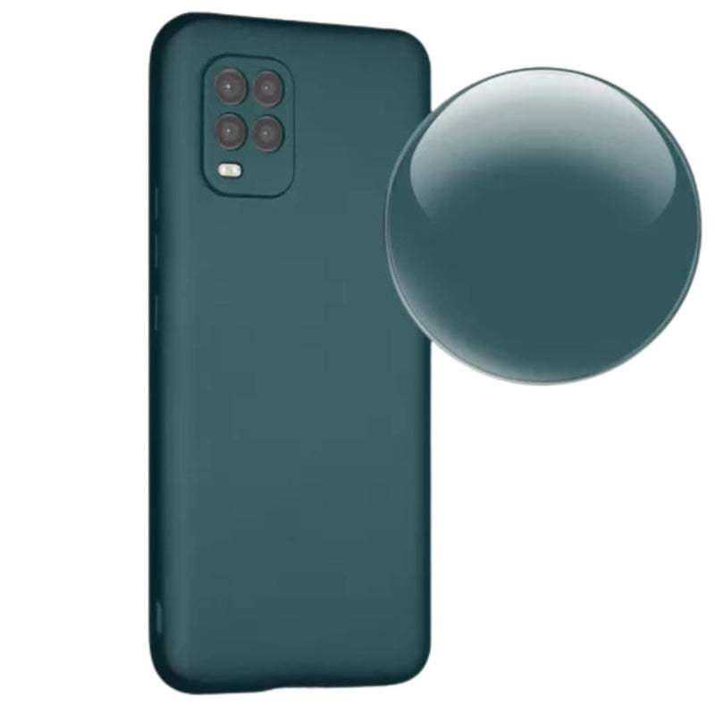 Husa Xiaomi Mi 10 Lite Spate Silicon Soft Cu Protectie Camera, Verde