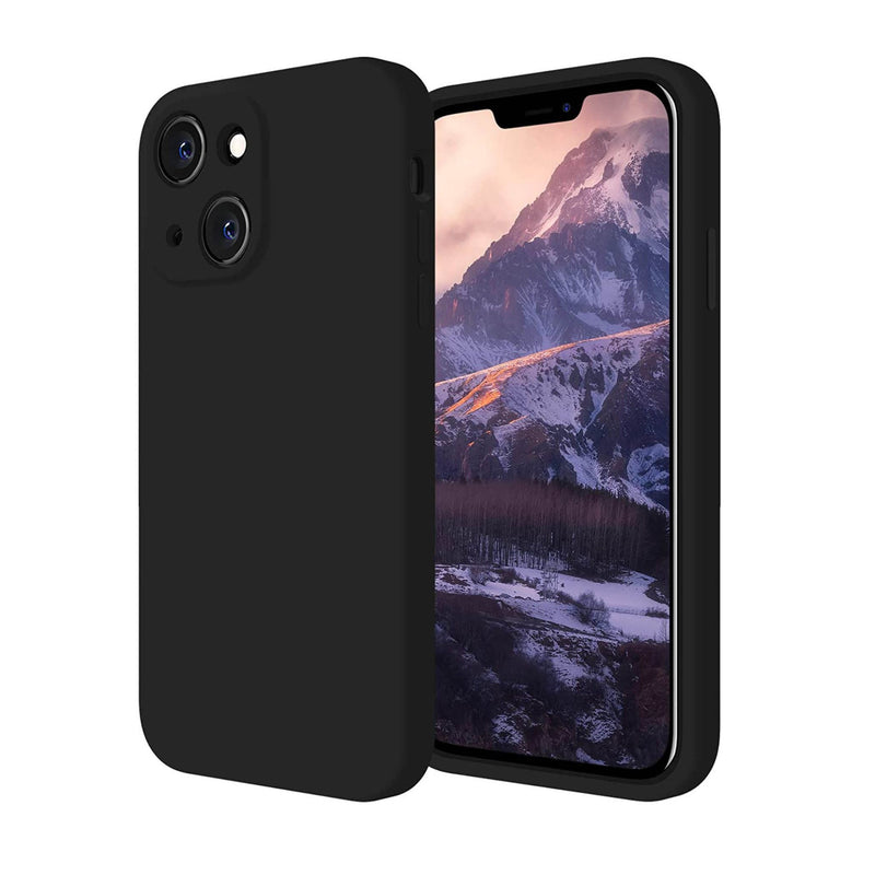 Husa iPhone 14 Plus Spate Silicon Soft Cu Protectie Camera, Negru