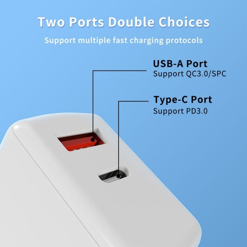 Încărcător Priza 30W Qmax XY-2325 USB-A+USB-C