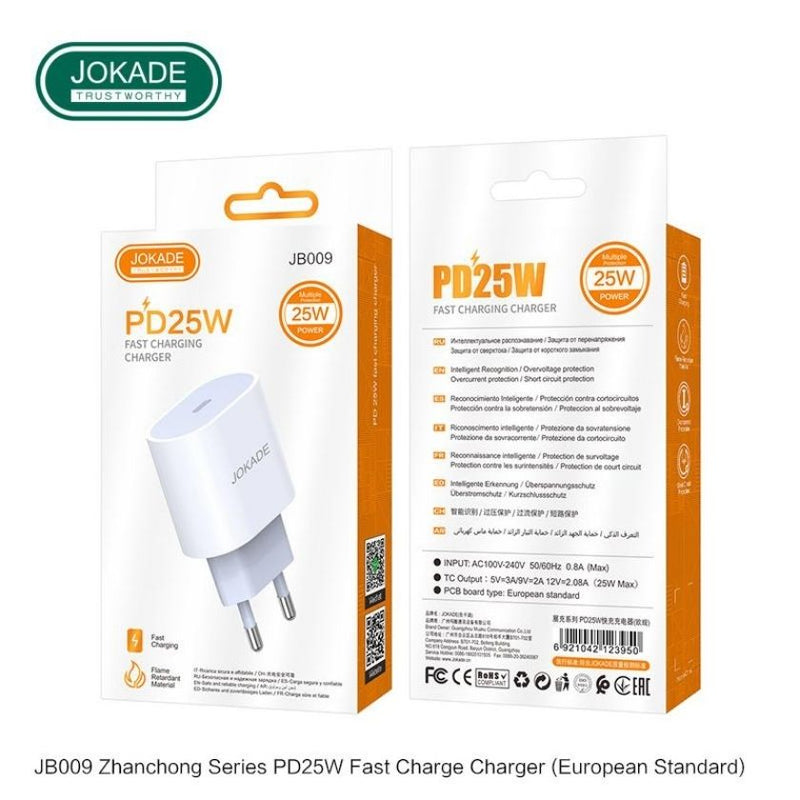 Incarcator Priza Jokade JB009 USB-C 25W, Alb