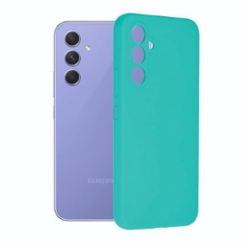 Husa Samsung S24 Spate Silicon Soft Cu Protectie Camera, Turcoaz