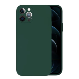 Husa iPhone 12 Pro Spate Silicon Soft Cu Protectie Camera, Verde
