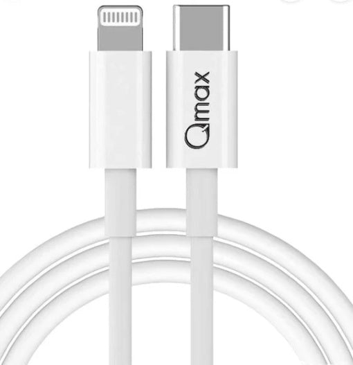 Cablu USB-C la Lightning Qmax SX-25.3A, 1M, Alb
