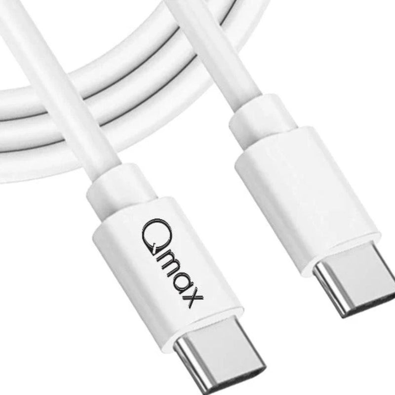 Cablu USB-C la USB-C Qmax 3A, 45W, 1M, Alb