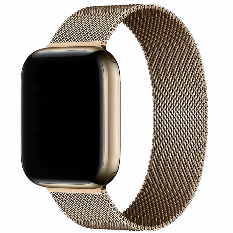 Curea Apple Watch 42/44/45/46/49 mmMetalica Milanese, Auriu