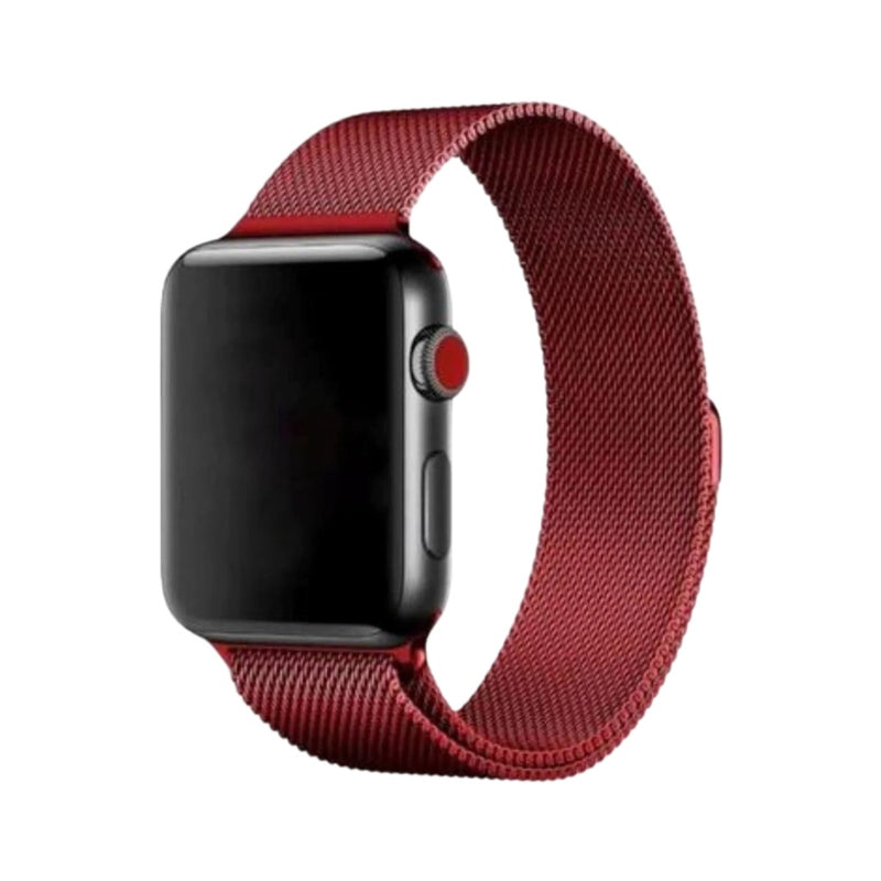 Curea Apple Watch 42/44/45/46/49 mm Metalica Milanese, Visiniu
