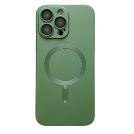 Husa Magsafe iPhone 15 Pro, Protectie Din Sticla Pentru Camere, Verde