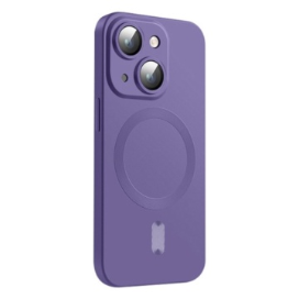 Husa Magsafe iPhone 14, Protectie Din Sticla Pentru Camere, Mov