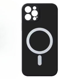 Husa iPhone 14 Pro Max Magsafe Spate Silicon Cu Protectie Camera, Negru