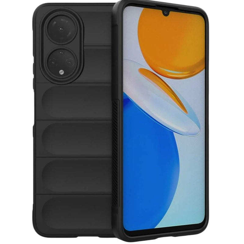 Husa Honor X7 Spate Silicon Wave Matt Cu Protectie Camera, Negru