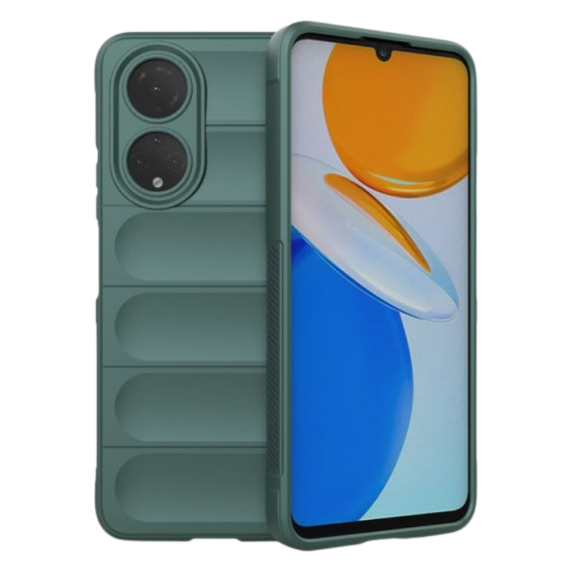 Husa Honor X7 Spate Silicon Wave Matt Cu Protectie Camera, Verde