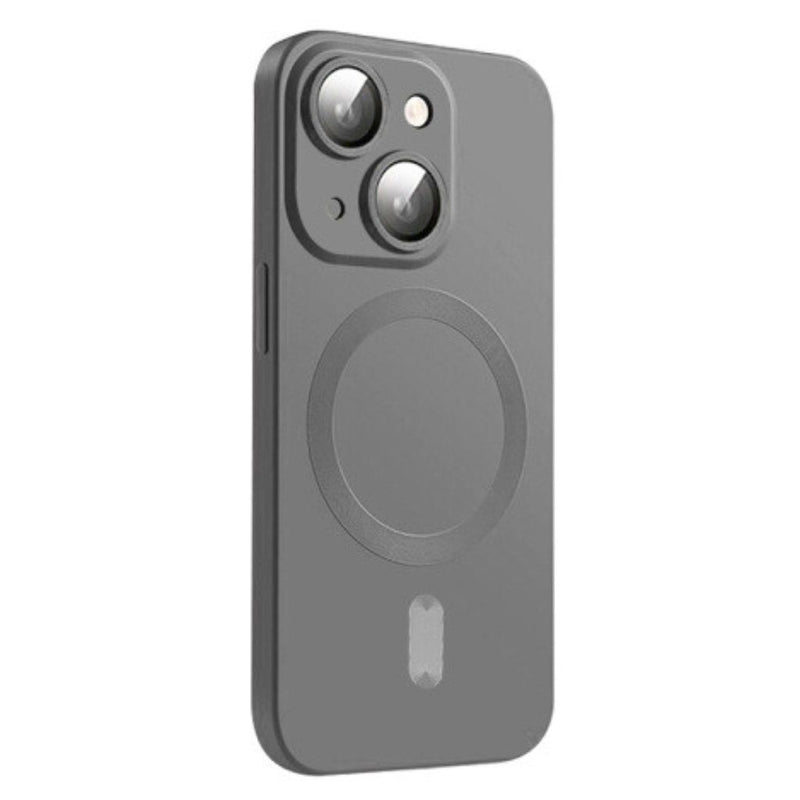 Husa iPhone 13 Magsafe Spate Silicon Cu Protectie Camera Sticla, Gri