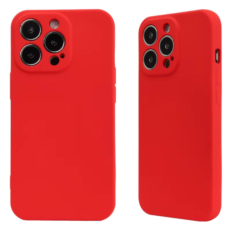 Husa iPhone 13 Pro Spate Silicon Soft Cu Protectia Camera, Rosu