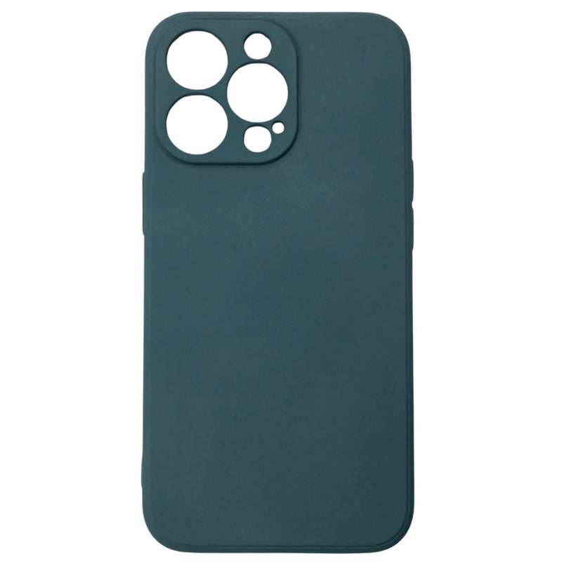 Husa iPhone 13 Pro Spate Silicon Soft Cu Protectia Camera, Verde Inchis