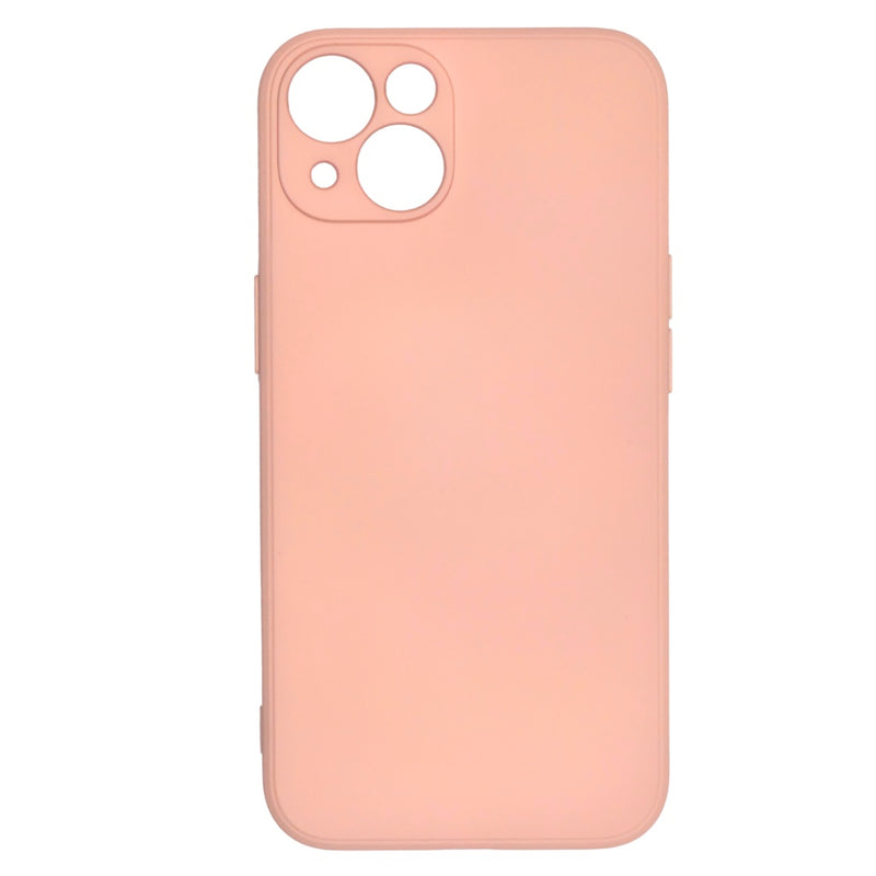 Husa iPhone 13 Spate Silicon Soft Cu Protectia Camera, Roz Pal