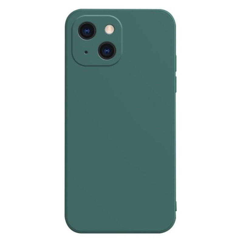 Husa iPhone 13 Spate Silicon Soft Cu Protectia Camera, Verde Inchis