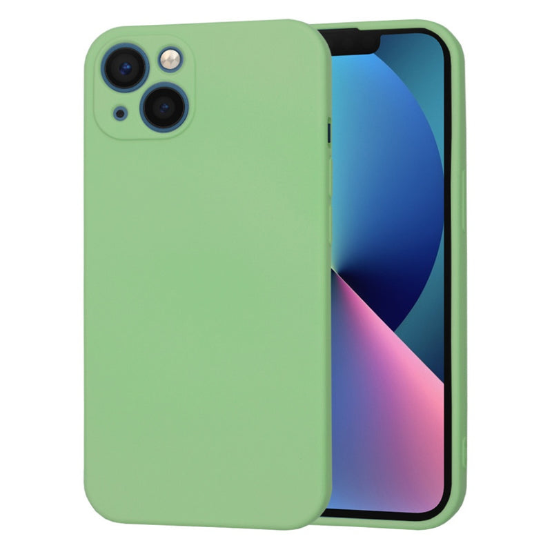Husa iPhone 13 Spate Silicon Soft Cu Protectia Camera, Verde Lime