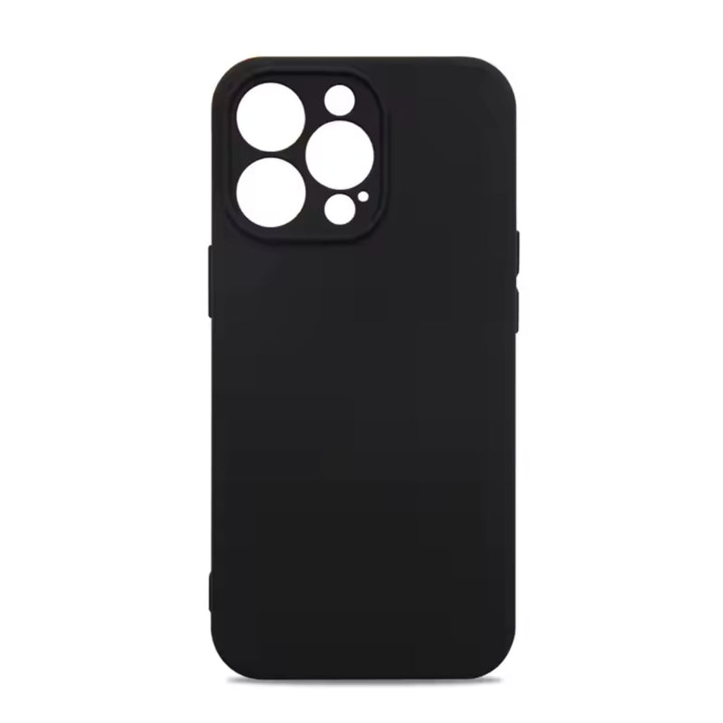 Husa iPhone 14 Pro Spate Silicon, Protectie Camera, Negru