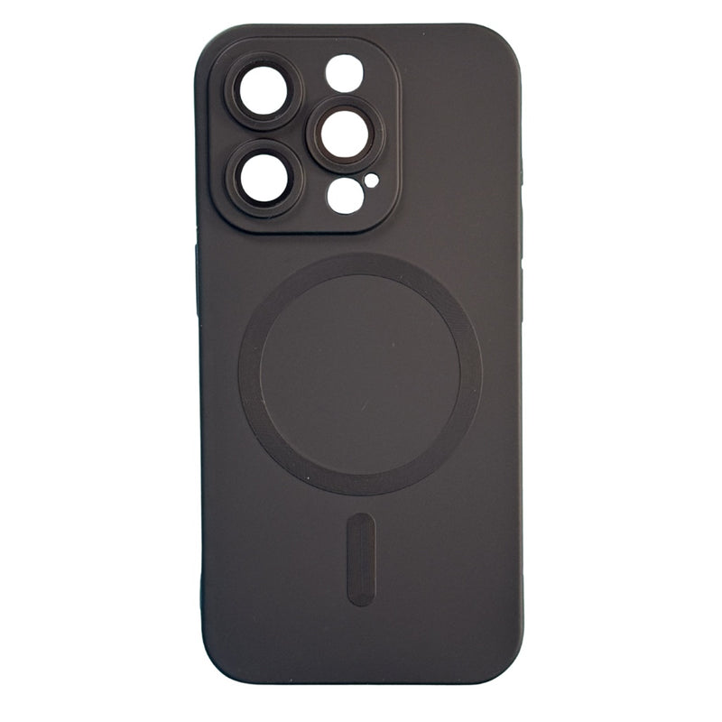 Husa iPhone 15 Magsafe Spate Silicon Cu Protectie Camera Sticla ,Negru