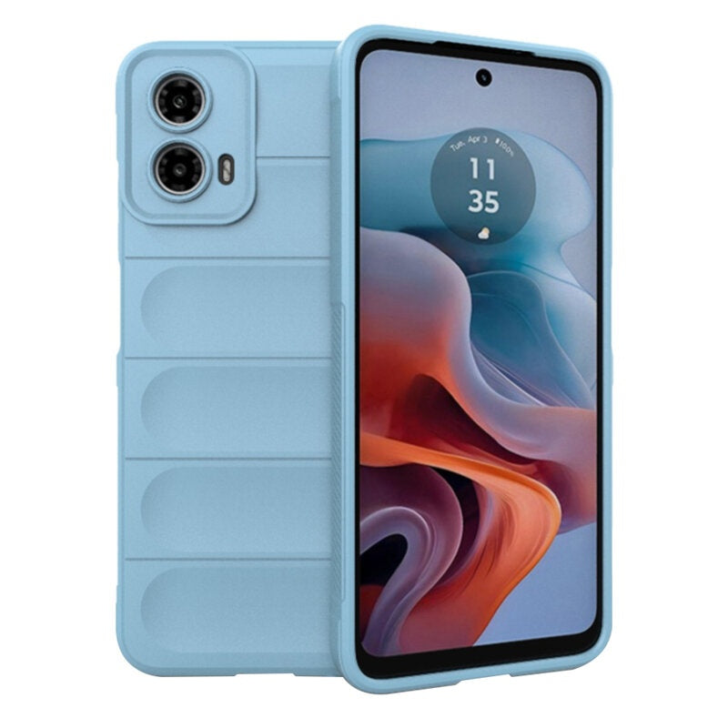 Husa Motorola G34 Spate Silicon Wave Matt Cu Protectie Camera,Albastru Deschis