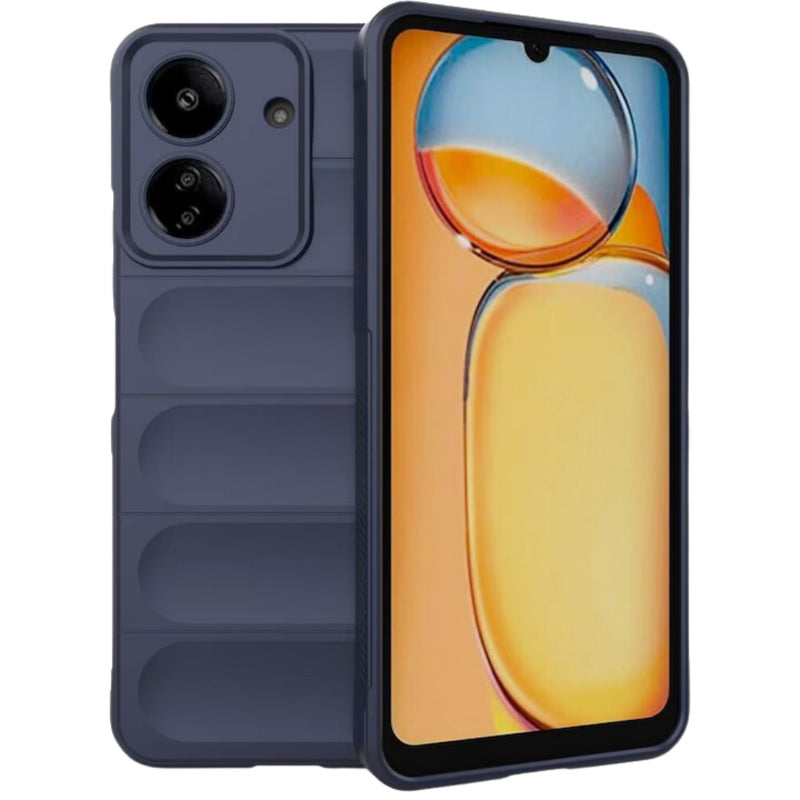 Husa Redmi 13C 4G Spate Silicon Wave Matt Cu Protectie Camera, Albastru Inchis