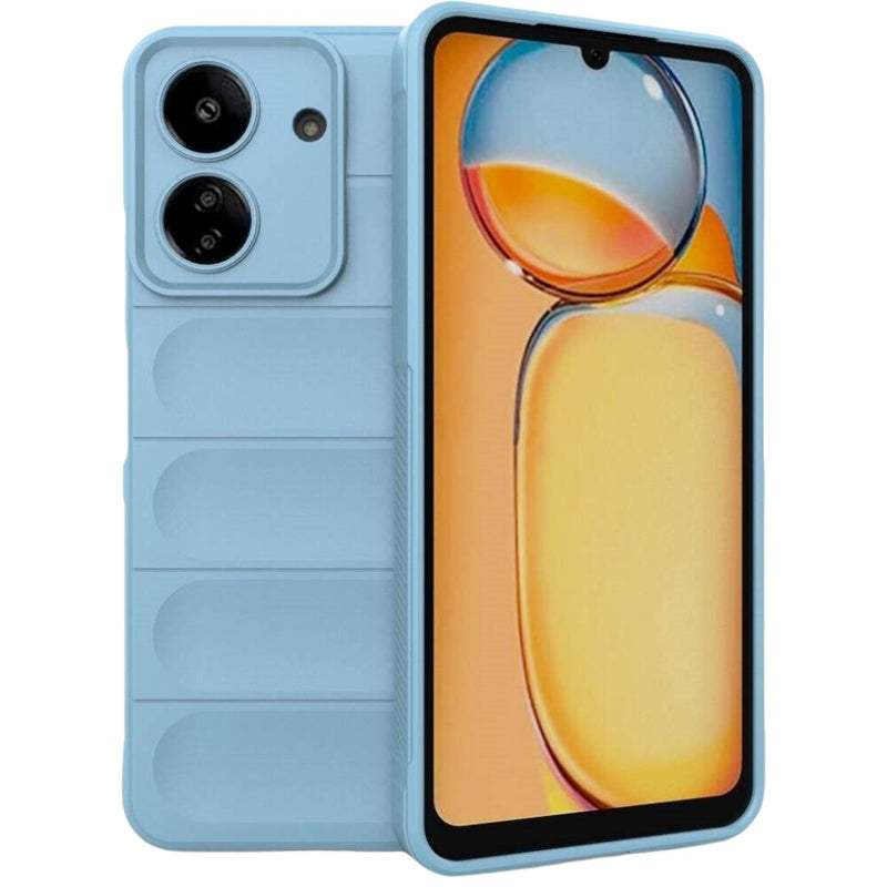 Husa Redmi 13C 4G Spate Silicon Wave Matt Cu Protectie Camera, Albastru Deschis