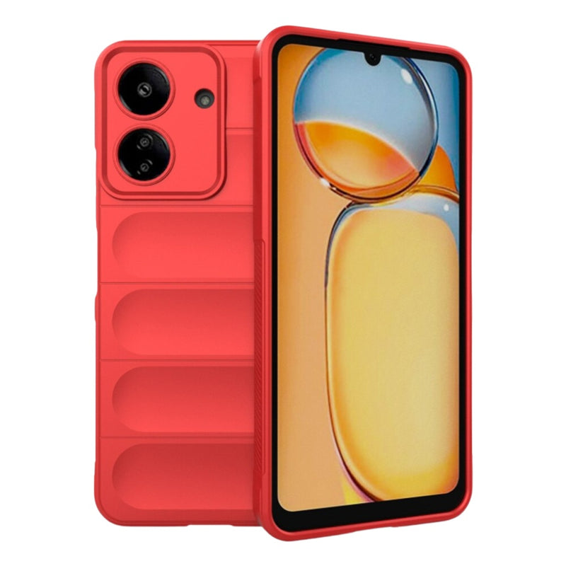 Husa Redmi 13C 4G Spate Silicon Wave Matt Cu Protectie Camera, Rosu