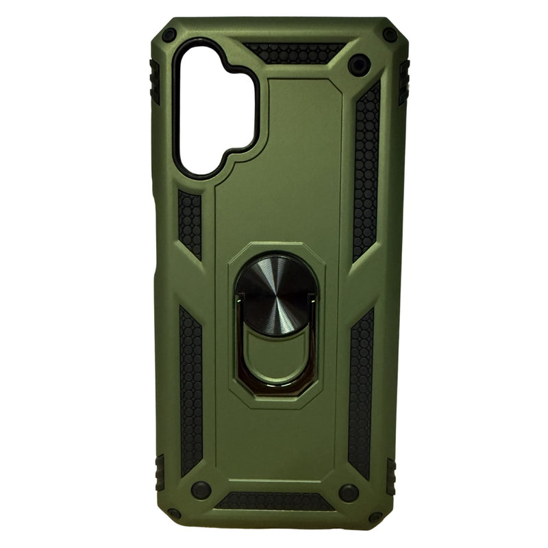 Husa Samsung A13 4G Hybrid Armor, Antisoc Cu Inel, Protectie Camera, Verde