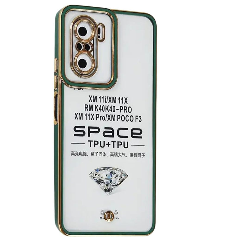 Husa Samsung A33 5G Transparenta Cu Rama Aurie, Verde