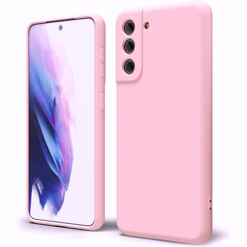 Husa Samsung S21 Plus Spate Silicon Soft Cu Protectie Camera, Roz