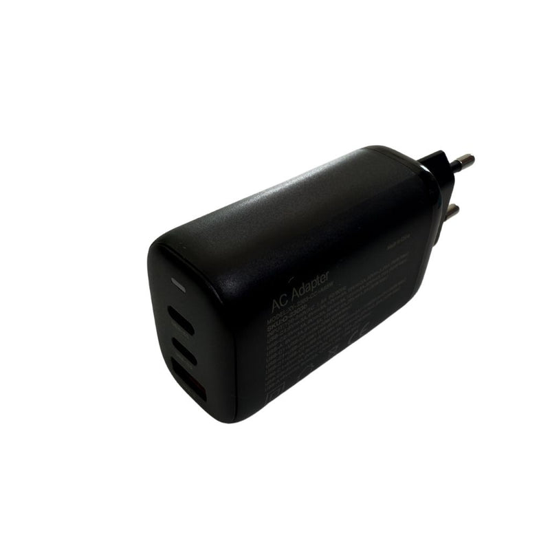 Incarcator Priza USB-A + 2 x USB-C 65W, Negru Qmax